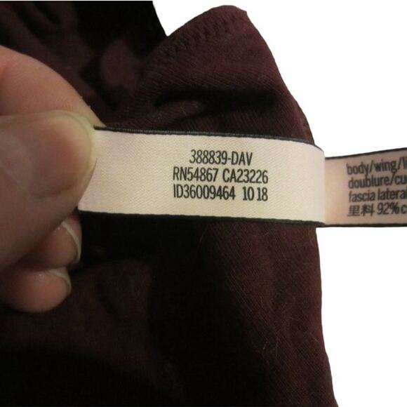 Maroon Logo Band Bralette Victoria’s Secret Medium Soft Cotton Stretch - Picture 5 of 9